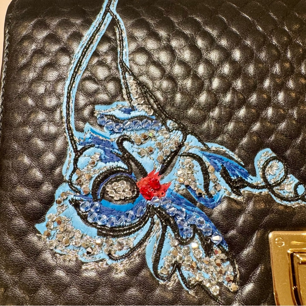 Christian Dior Diorama Medium Flap Bag W Black Embroidered Leather & Chain Strap - Picture 12 of 16